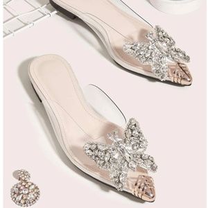 Bedazzled butterfly flats